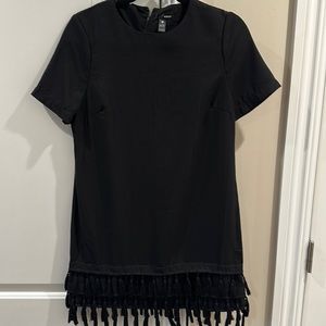 Aqua black dress with tassels size s